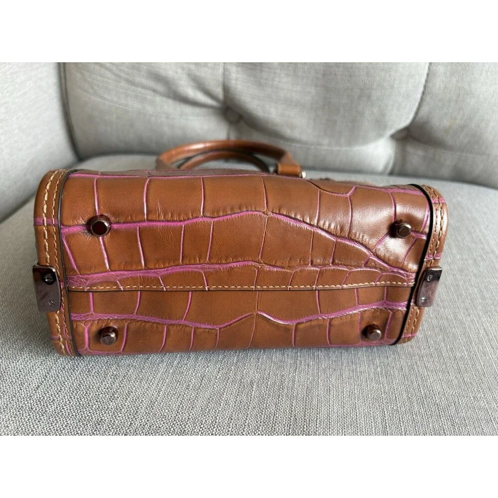 Coach Swagger 21 Carryall Satchel Crossbody Bag Exotic Croc-emboss Leather 37698